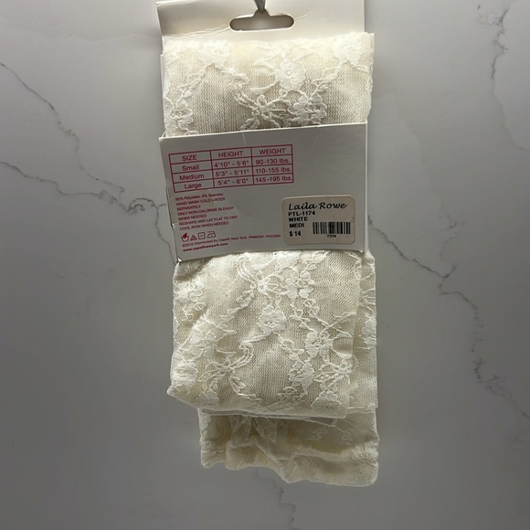 Capelli cream colored Lace Leggings ankle tights size Medium brand new - Picture 3 of 8